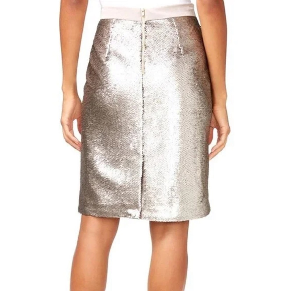 Maison Jules Golden Sequin Skirt size 8 flippy sequin - Picture 2 of 4
